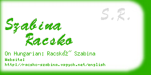szabina racsko business card